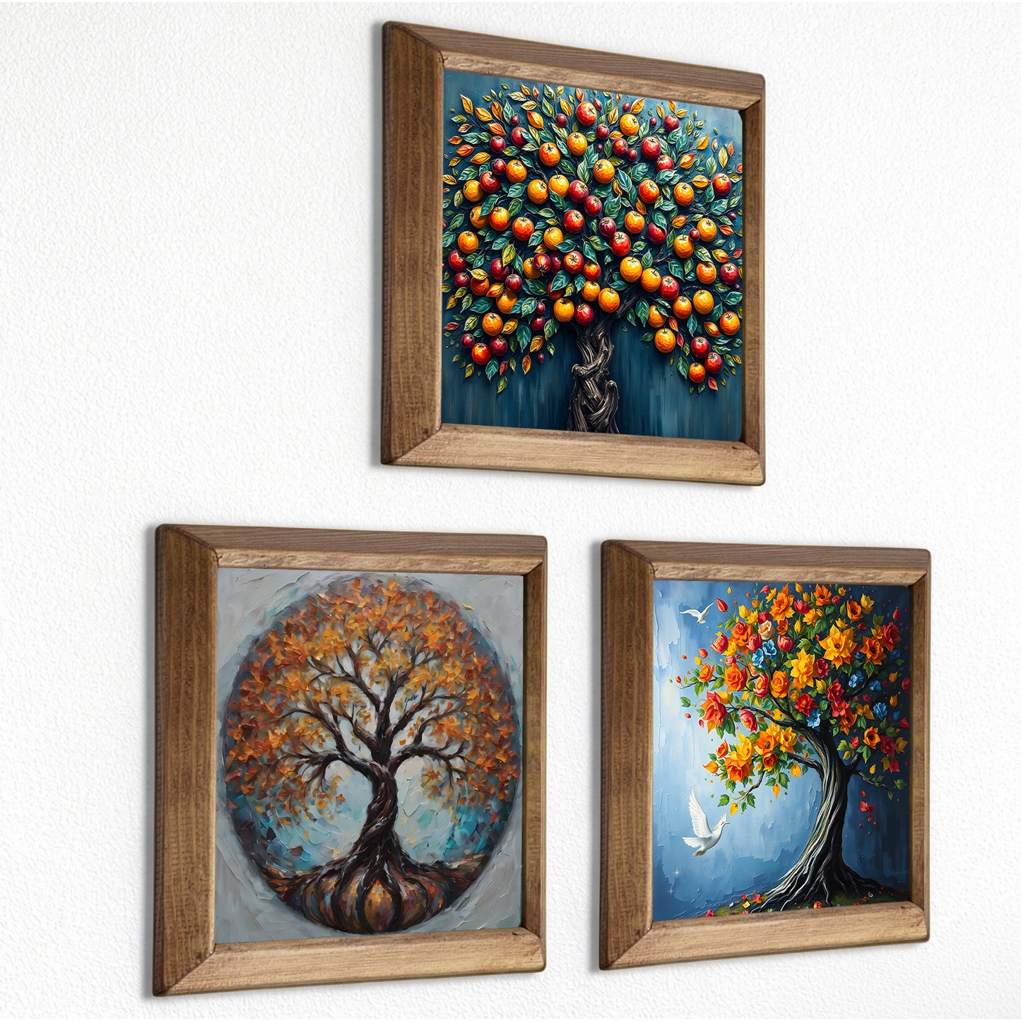 Tree of Life Seasons Trio Stone Wall Art Set