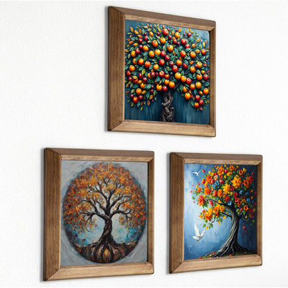 Tree of Life Seasons Trio Stone Wall Art Set