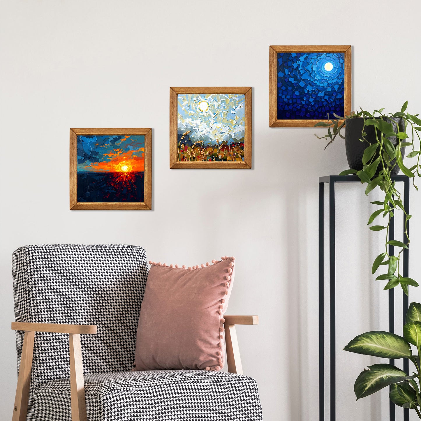 Colours Of The Day Trio 2 Natural Stone Wall Art