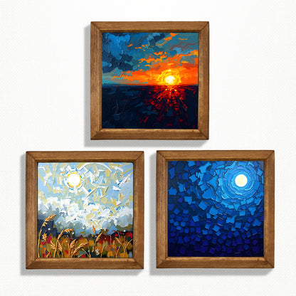 Colours Of The Day Trio 2 Natural Stone Wall Art