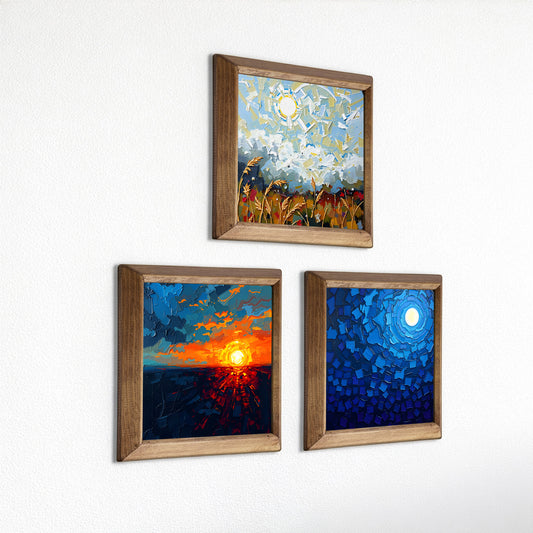 Colours Of The Day Trio 2 Natural Stone Wall Art
