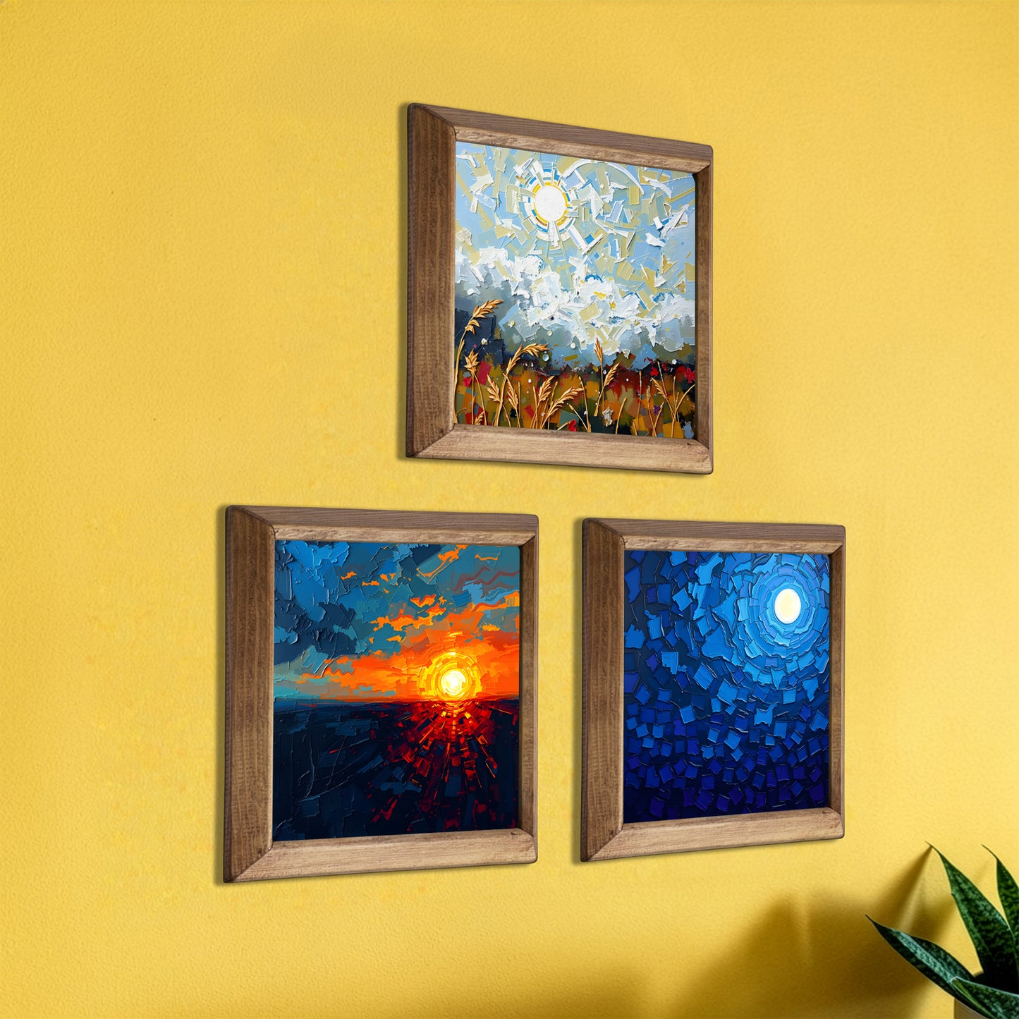 Colours Of The Day Trio 2 Natural Stone Wall Art