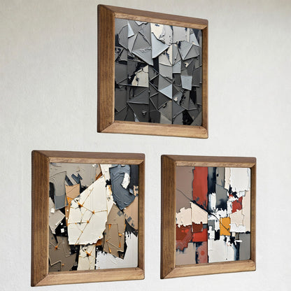Colourful Shapes Trio Stone Wall Art Set