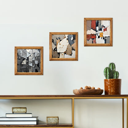 Shapes in Paint Trio Natural Stone Wall Art