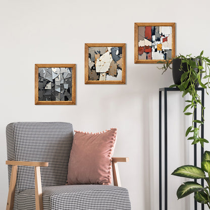 Shapes in Paint Trio Natural Stone Wall Art