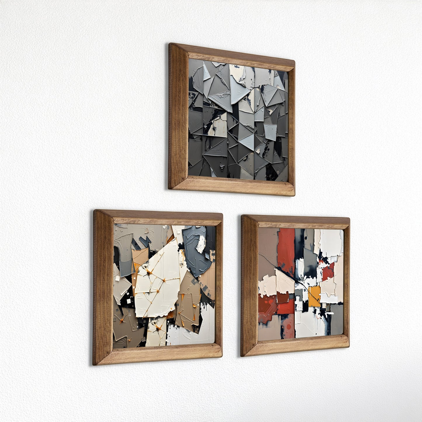Shapes in Paint Trio Natural Stone Wall Art