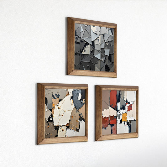 Shapes in Paint Trio Natural Stone Wall Art