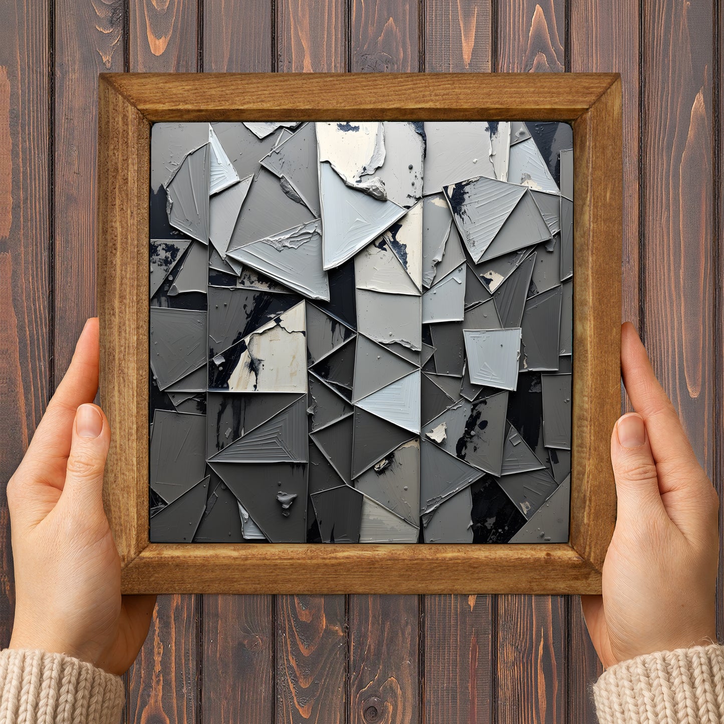 Shapes in Paint Trio Natural Stone Wall Art