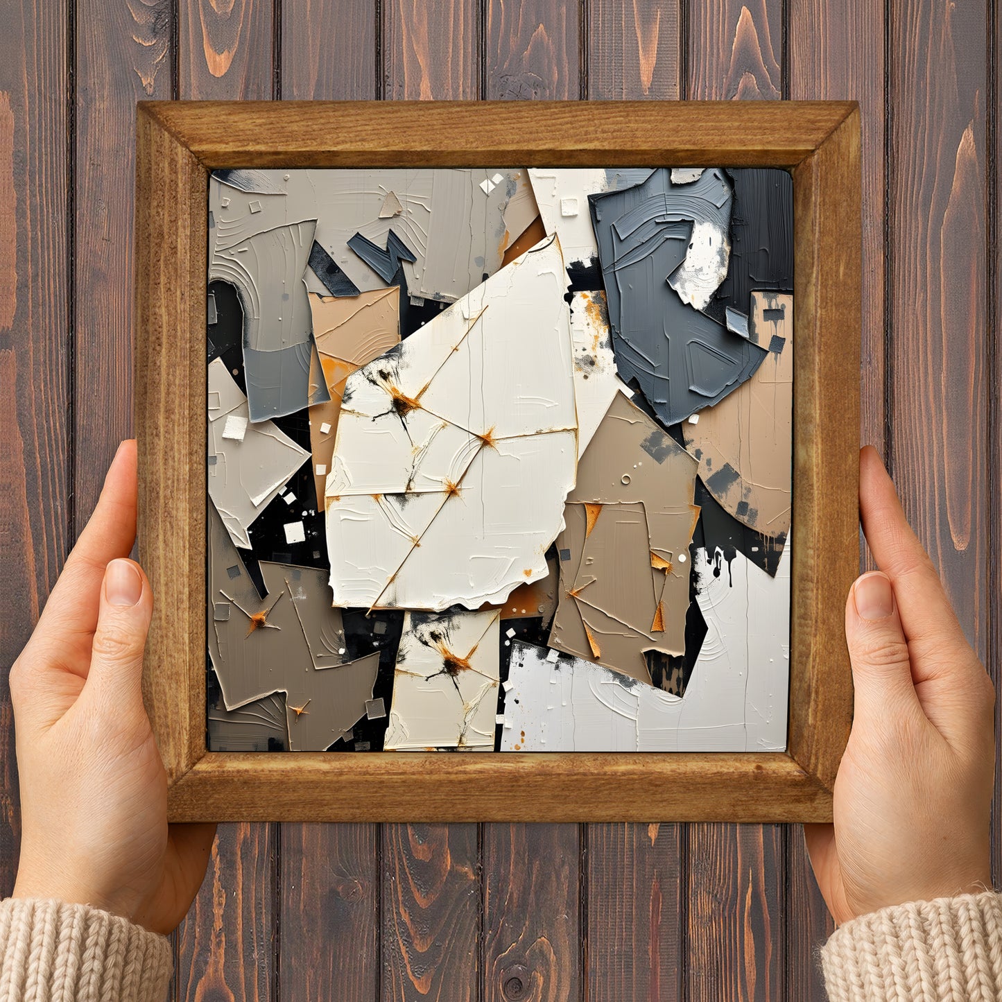 Shapes in Paint Trio Natural Stone Wall Art