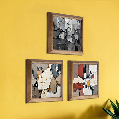 Shapes in Paint Trio Natural Stone Wall Art