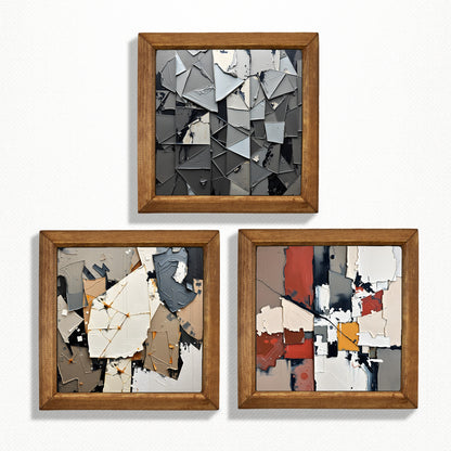 Shapes in Paint Trio Natural Stone Wall Art
