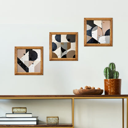 Geometric Shapes Trio Natural Stone Wall Art
