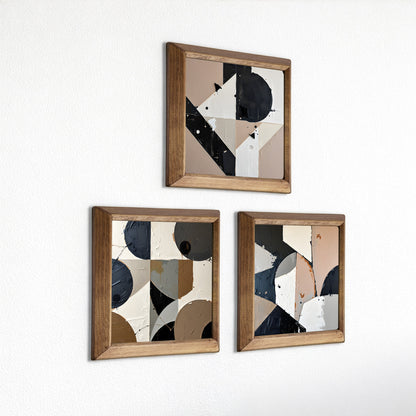 Geometric Shapes Trio Natural Stone Wall Art