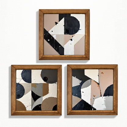 Geometric Shapes Trio Natural Stone Wall Art