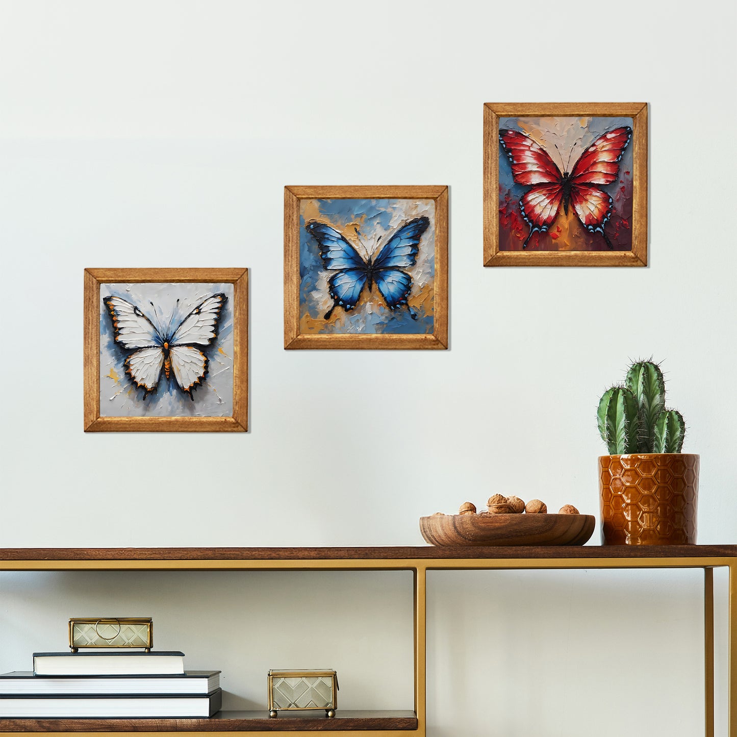 Butterfly Harmony Trio Natural Stone Wall Art
