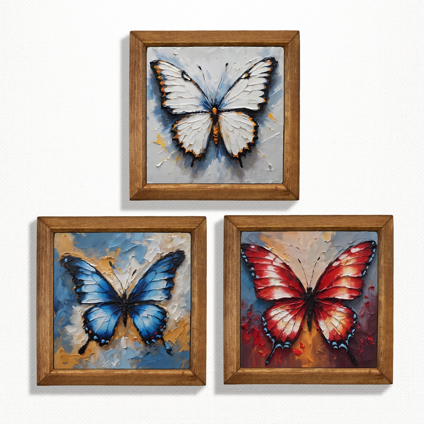 Butterfly Harmony Trio Natural Stone Wall Art