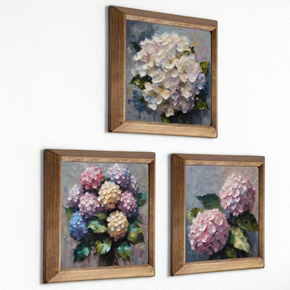 Hydrangea Bloom Trio Stone Wall Art Set