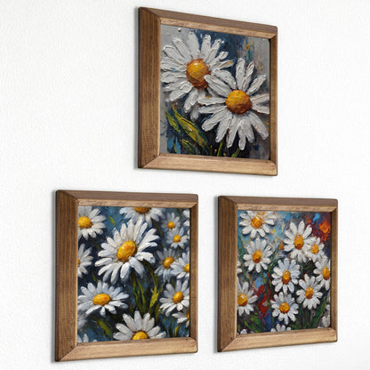 Daisy Bloom Trio Stone Wall Art Set