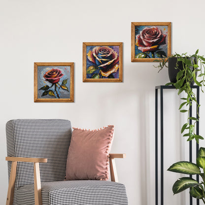 Rose Harmony Trio Natural Stone Wall Art