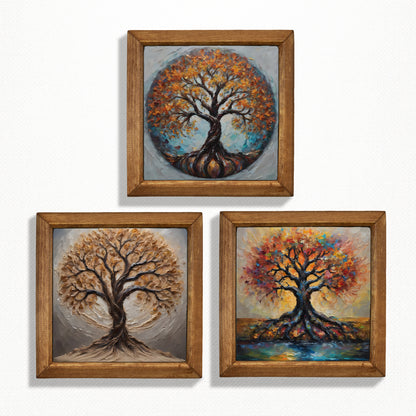 Tree of Life Harmony Trio Natural Stone Wall Art