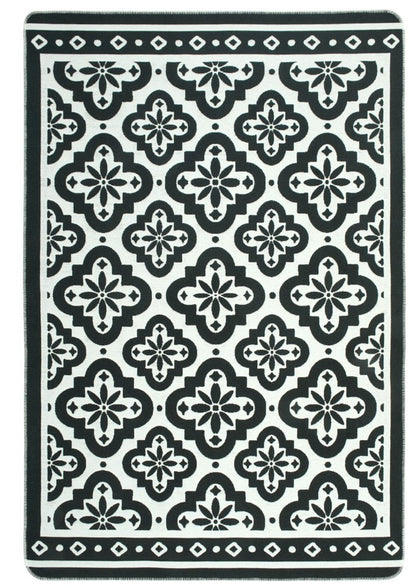 Arya Neo Black & White Washable Recycled Cotton Rug