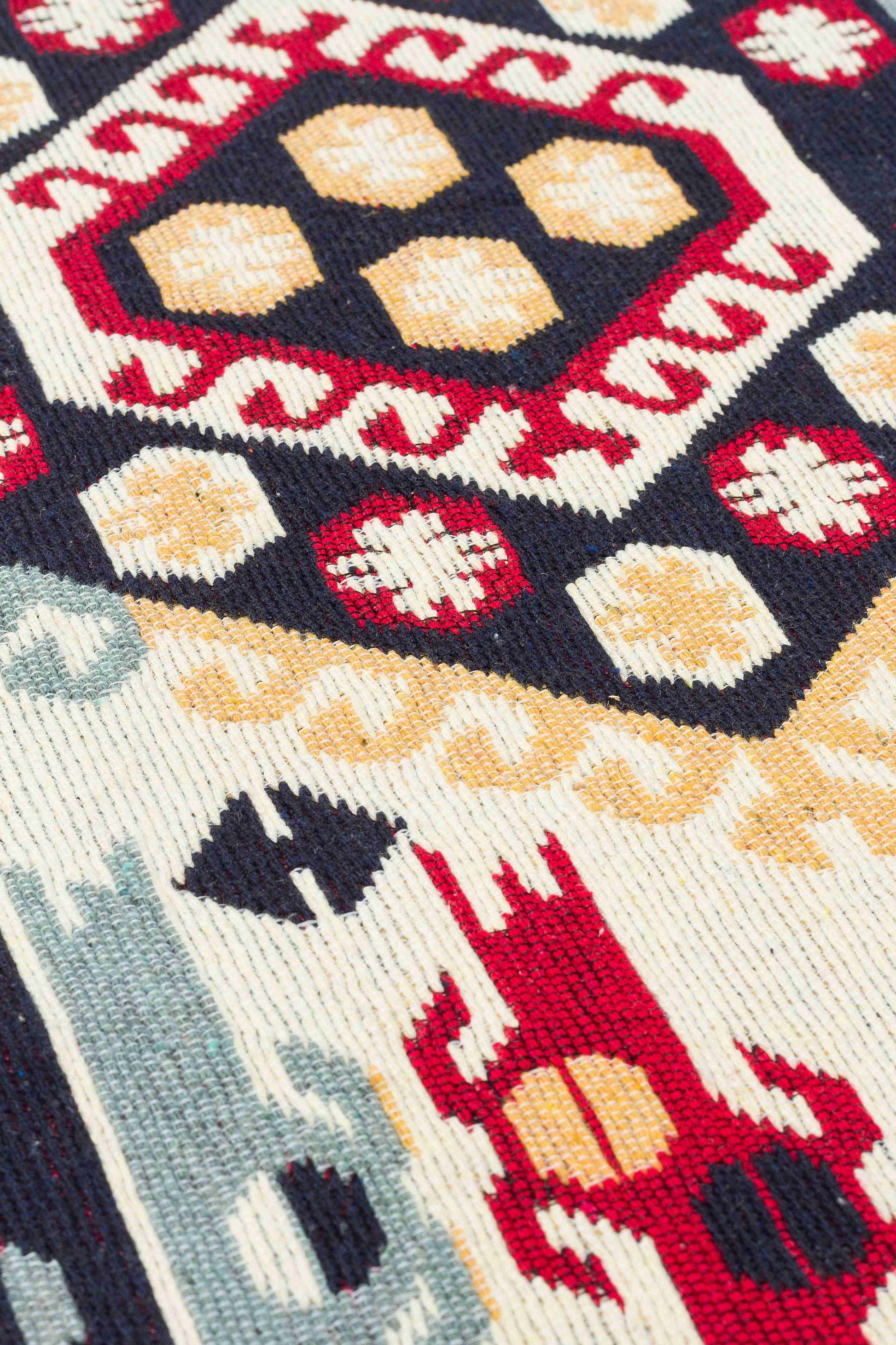 Arya Red Mosaic Rug - Pattern Focus | Artistry Home