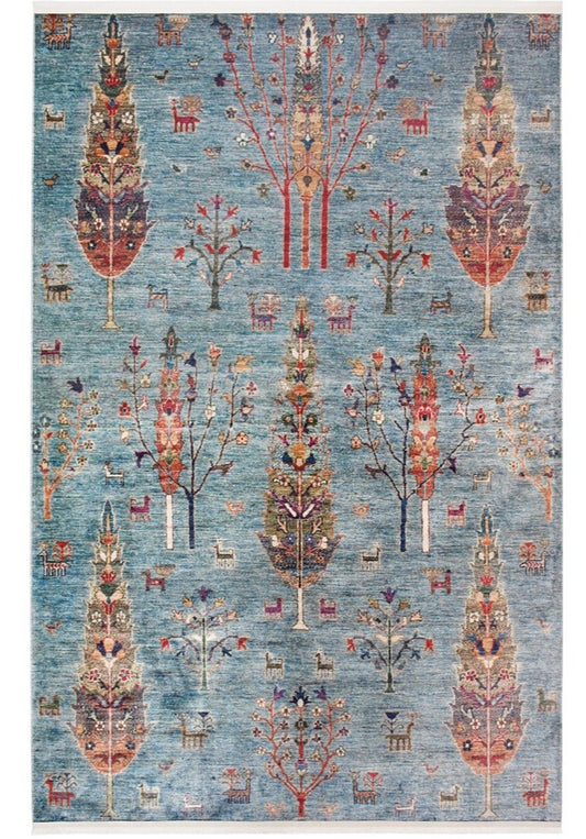 Antique Olive Tree of Life Boho Washable Non-Slip Rug