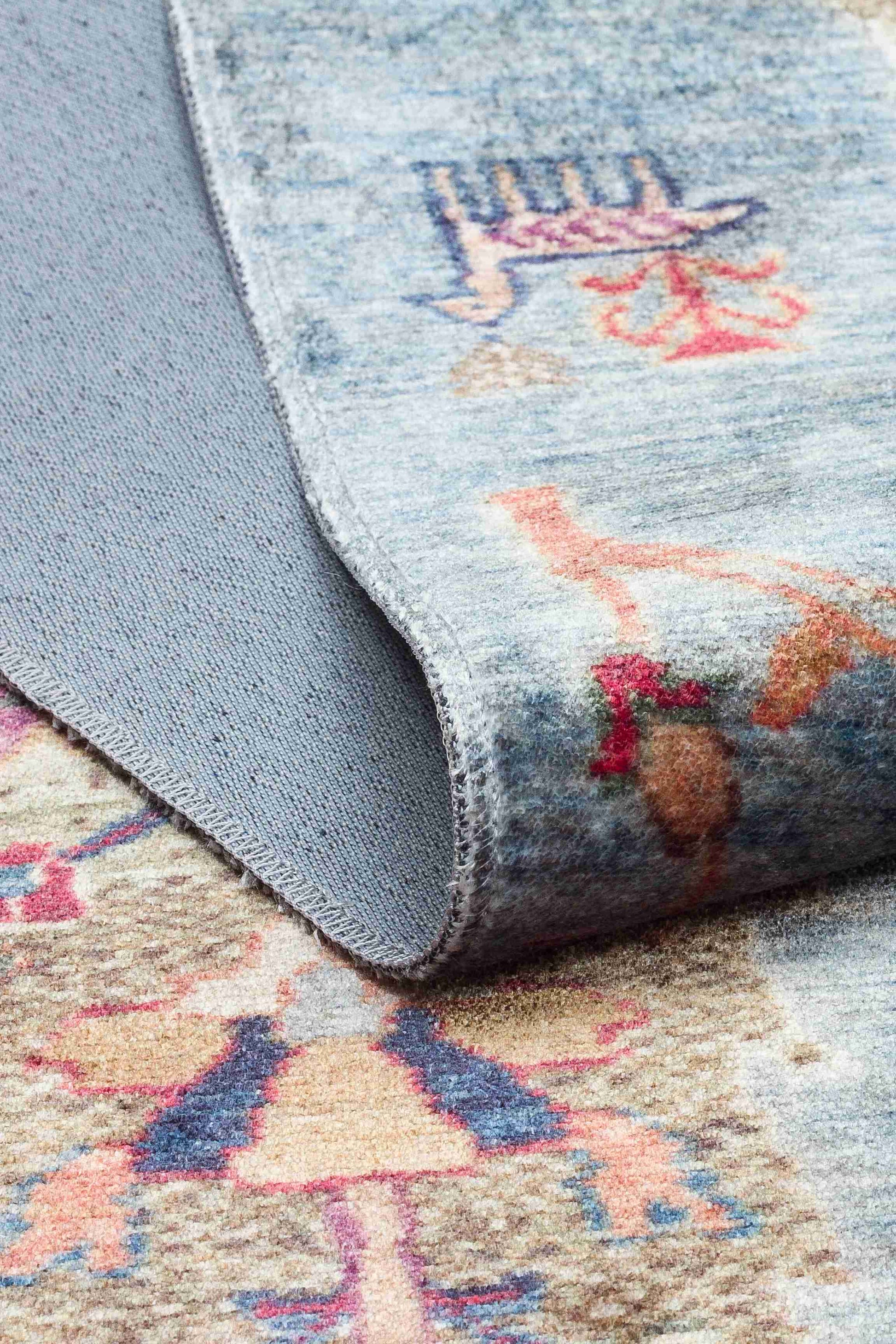 Antique Aqua Dark Rug - Front and Back View | Artistry Home