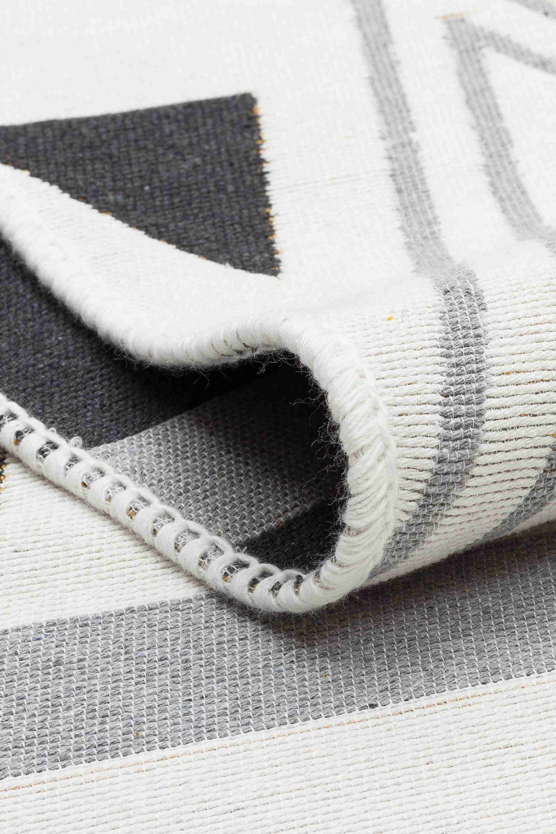 Arya Yellow Grey Rug - Front and Back View | Artistry Home