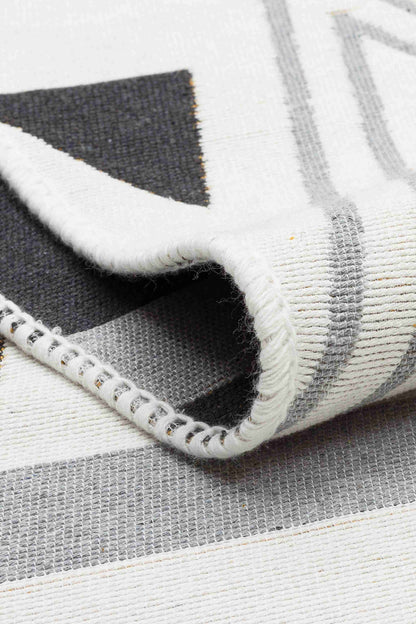 Arya Yellow Grey Rug - Front and Back View | Artistry Home