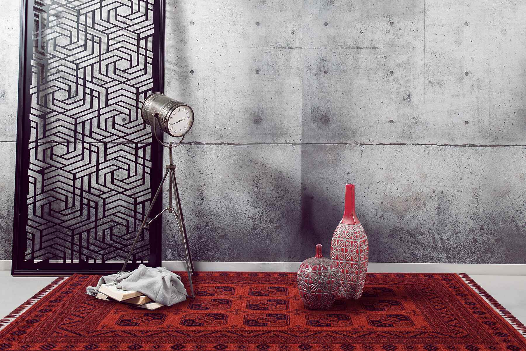 Afghan Blaze Rug - Carpet in Modern Interior | Artistry Home
