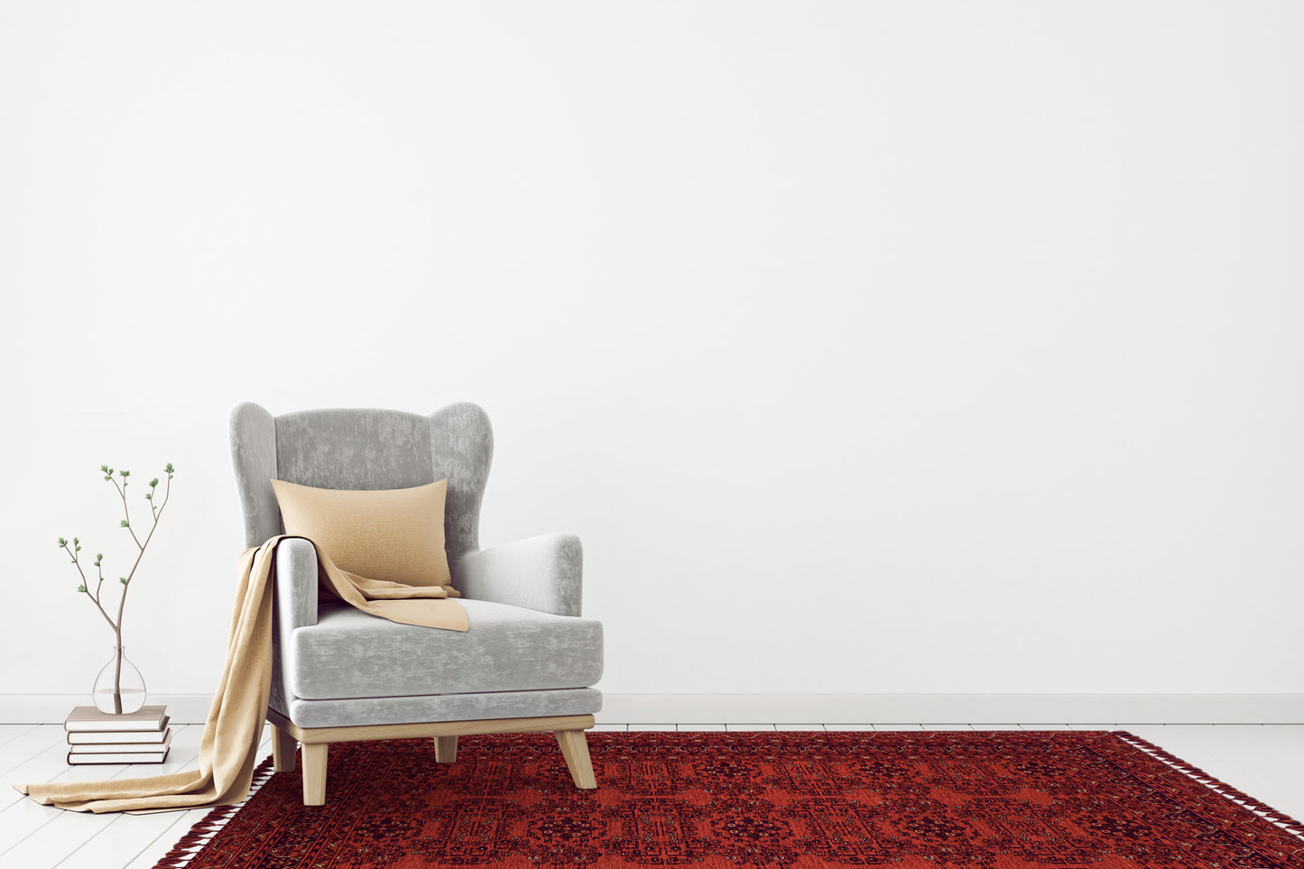 Afghan Red Rug - Carpet in Elegant Interior | Artistry Home