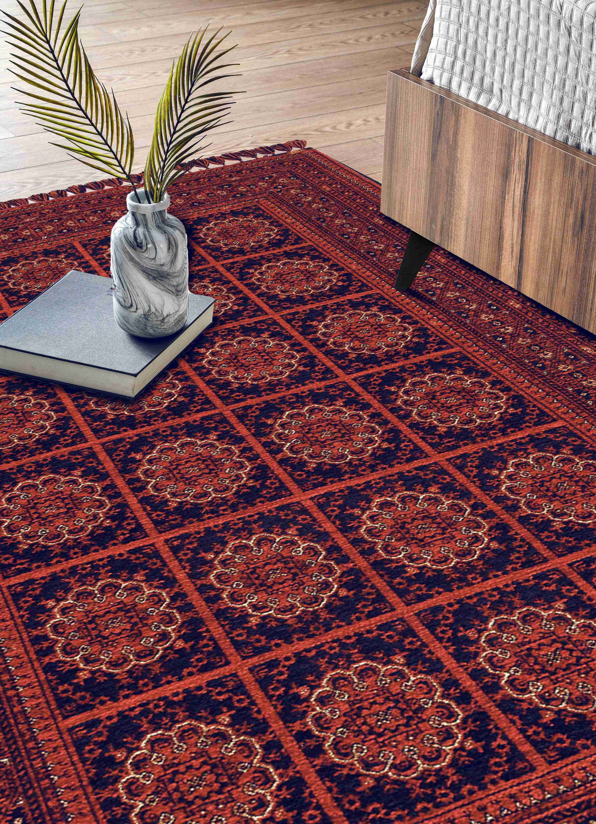 Afghan Flame Rug - Carpet in Elegant Interior | Artistry Home