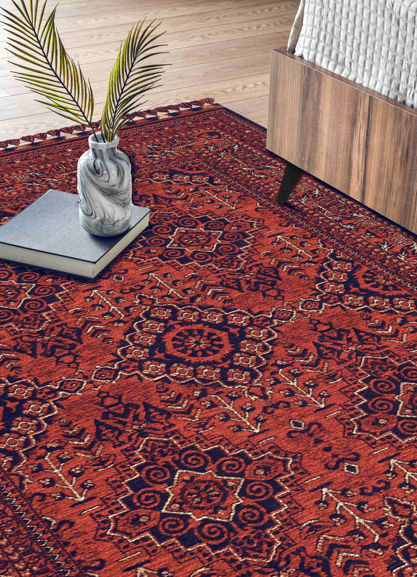 Afghan Ruby Rug - Carpet in Elegant Interior | Artistry Home