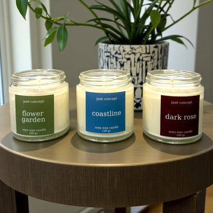 Golden Hour Floral & Fresh Soy Wax Candle Set - Rose, Jasmine, Berry