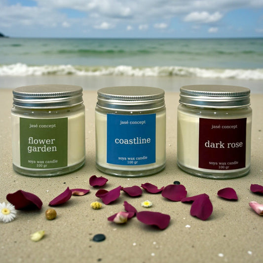 Golden Hour Floral & Fresh Soy Wax Candle Set - Rose, Jasmine, Berry