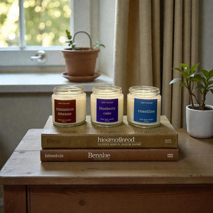 Secret Garden Soy Wax Candle Set - Blueberry, Cinnamon, Coastal