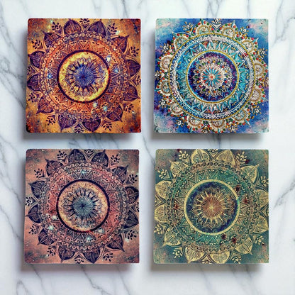 Set of 4 Cosmic Mandala Coaster
