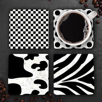 Monochrome Stone Coaster Set