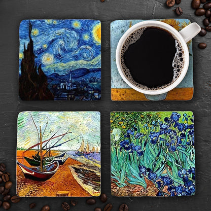 Van Gogh Masterpiece Stone Coaster Set