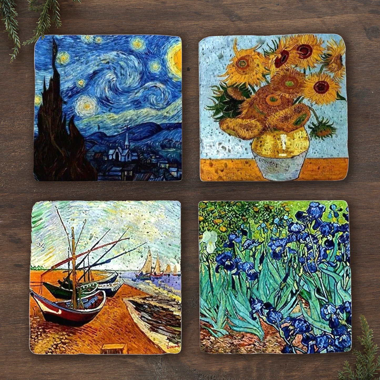 Van Gogh Masterpiece Stone Coaster Set