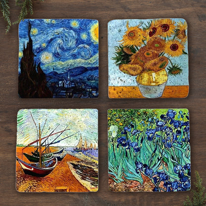 Van Gogh Masterpiece Stone Coaster Set