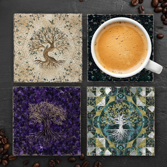 Tree Of Life Stone Coaster Set of 4