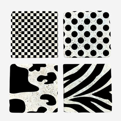 Set of 4 Monochrome Pop Coaster