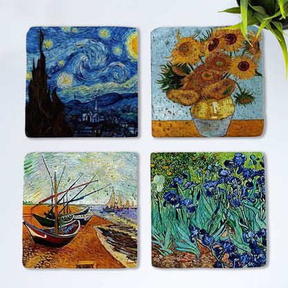 Van Gogh Masterpiece Stone Coaster Set