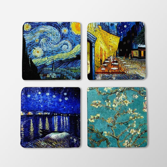Set of 4 Radiant Brushstroke Coaster