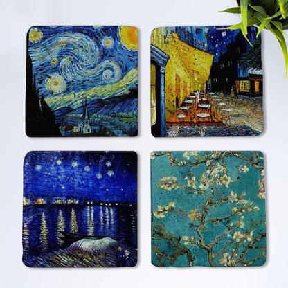 Set of 4 Radiant Brushstroke Coaster