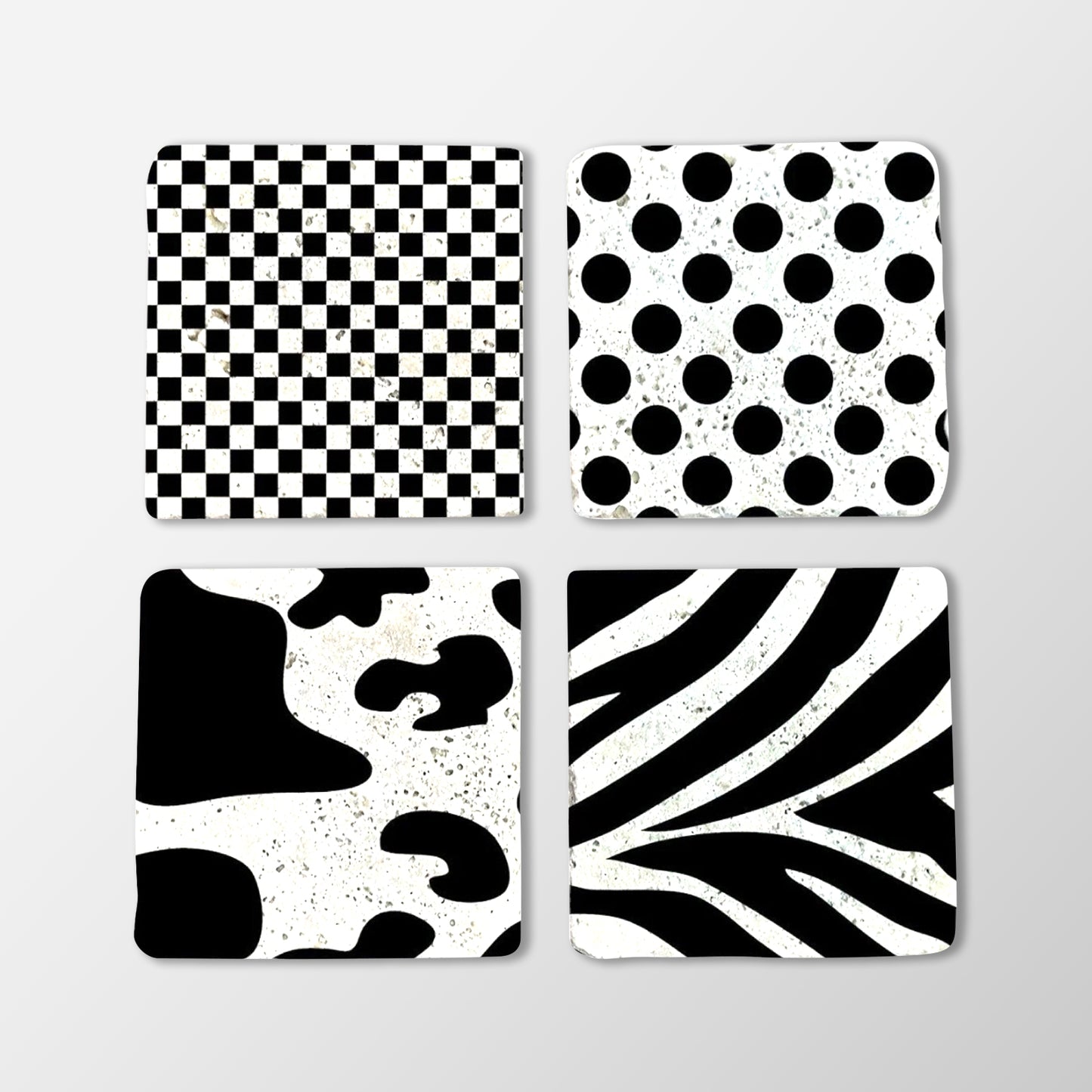 Monochrome Stone Coaster Set