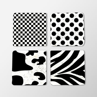 Monochrome Stone Coaster Set