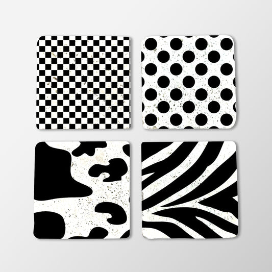 Monochrome Stone Coaster Set